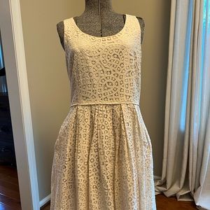 J Crew Blush Broderie Anglaise Dress, size 12